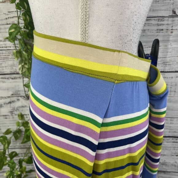 Liz Claiborne Skirt size Large Blue Purple Striped Jersey Straight Pencil Knee - Picture 8 of 12